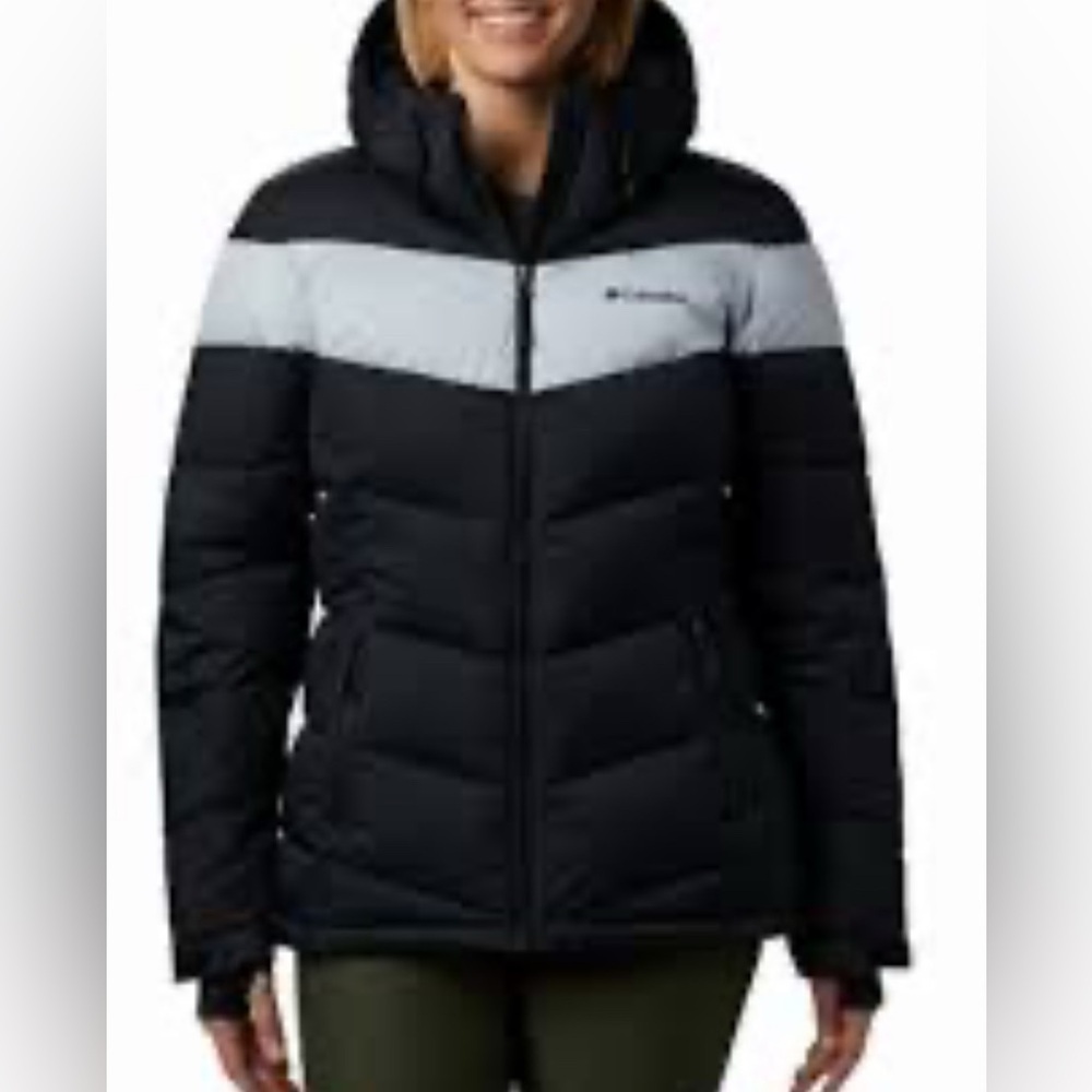 Columbia Abbott Peak Insulated Jacket Coat Omni Heat Medium Attached hood Black